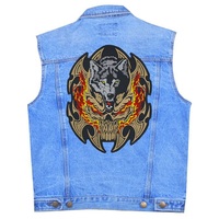 Нашивка наспинна Вовк (вогненний череп) Изображение