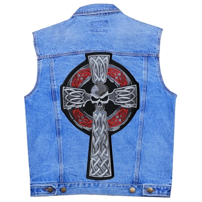 Нашивка наспинная Кельтский крест с черепом Изображение