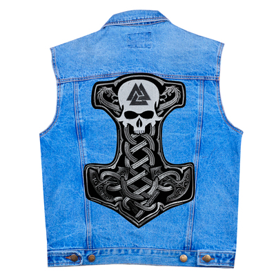 Нашивка наспинна Молот Тора з черепом (Валкнут) Зображення