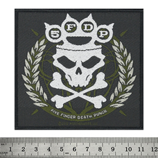 Нашивка ткана FIVE FINGER DEATH PUNCH - KNUCKLES CROWN (ofp-185) Изображение
