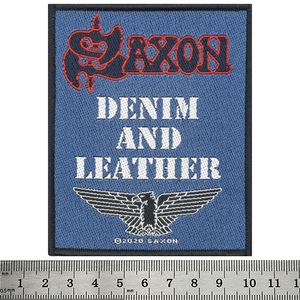 Нашивка ткана SAXON - DENIM & LEATHER (ofp-218) Зображення