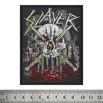 Нашивка ткана SLAYER - SKULL & SWORDS (ofp-098) Изображение