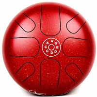 Глюкофон Palm Percussion HD6-10 Metal Tongue Drum 8 Leafs Spot Red Doff Зображення