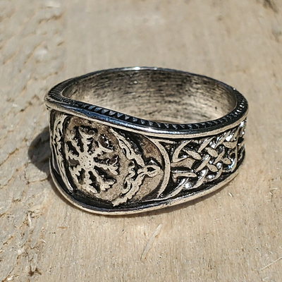 Перстень (aer-005) Aegishjalmur (шолом жаху), Размер (диаметр, мм) Размер 22 Изображение