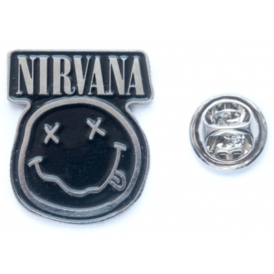Пин (значок) фигурный Nirvana (smile (черно-белый)) Изображение