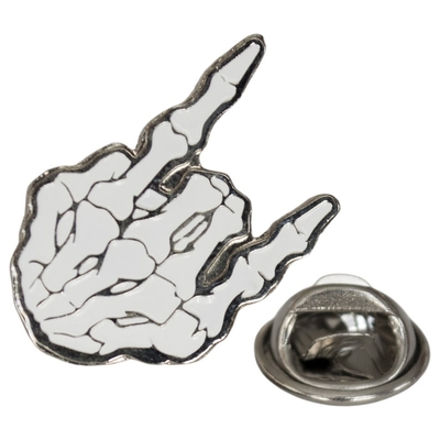 Пин (значок) фигурный Skeleton Sign of the Horns (коза) Изображение