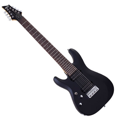 SCHECTER C-8 DELUXE SBK - Электрогитара левосторонняя восьмиструнная Изображение