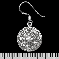 Сережка-гачок Aegishjalmur - шолом жаху (срібло, 925 проба) (ehs-031) Зображення