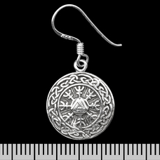 Сережка-гачок Aegishjalmur - шолом жаху (срібло, 925 проба) (ehs-031) Зображення