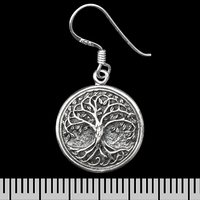 Сережка-гачок Дерево Життя (срібло, 925 проба) (ehs-034) Зображення