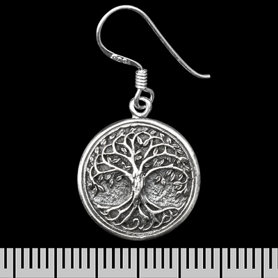 Сережка-гачок Дерево Життя (срібло, 925 проба) (ehs-034) Зображення