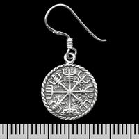 Сережка-гачок Рунічний компас (срібло, 925 проба) (ehs-036) Изображение