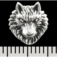 Сережка-гвоздик Голова вовка (срібло, 925 проба) (st-045) Зображення