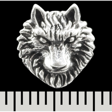 Сережка-гвоздик Голова вовка (срібло, 925 проба) (st-045) Зображення