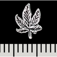 Сережка-гвоздик Hemp Leaf (срібло, 925 проба) (sn-049) Изображение