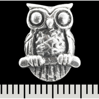 Сережка-гвоздик Сова на гілці (срібло, 925 проба) (st-037) Зображення