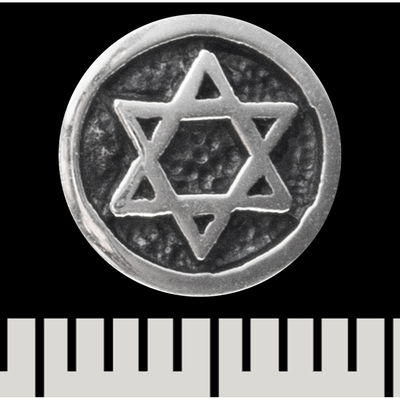 Сережка-гвоздик Зірка Давида (срібло, 925 проба) (st-048) Зображення