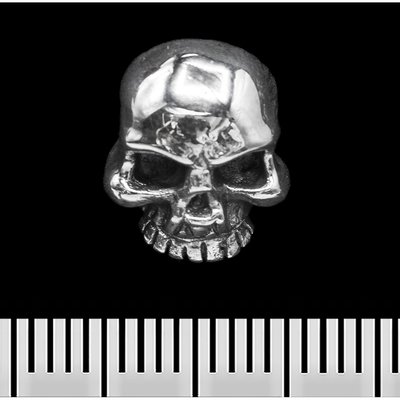 Сережка-гвоздик Череп 2 (срібло, 925 проба) (st-016) Зображення