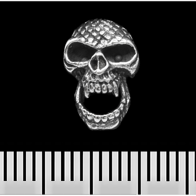 Сережка-гвоздик Череп 3 (срібло, 925 проба) (st-024) Зображення