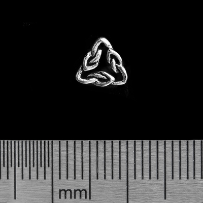 Сережка-гвоздик Кельтский візерунок трикутний (срібло, 925 проба) Зображення