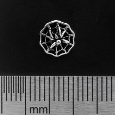 Сережка-гвоздик Павук на павутині (срібло, 925 проба) Зображення