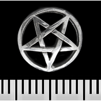 Сережка-гвоздик Пентаграма в колі (st-032) Зображення