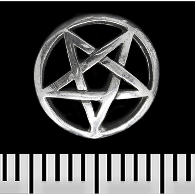 Сережка-гвоздик Пентаграма в колі (st-032) Зображення