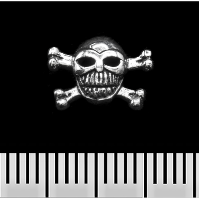 Сережка-гвоздик Піратський череп 2 (срібло, 925 проба) (st-025) Зображення