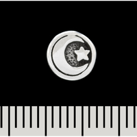 Сережка-гвоздик Півмісяць і зірка (срібло, 925 проба) (st-035) Зображення