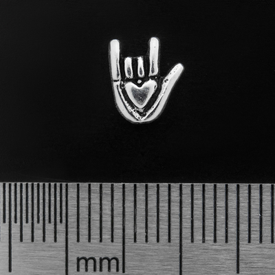 Сережка-гвоздик Sign of the Horns (коза) (срібло, 925 проба) Зображення