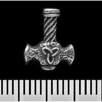 Сережка-гвоздик Сокира з трикветром (срібло, 925 проба) (st-004) Зображення