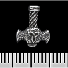 Сережка-гвоздик Сокира з трикветром (срібло, 925 проба) (st-004) Зображення