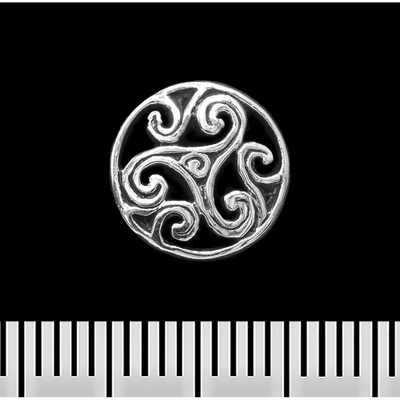 Серьга-гвоздик Триксель в круге (серебро, 925 проба) (st-018) Изображение