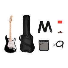 Гитарный набор SQUIER by FENDER SONIC STRATOCASTER PACK MN BLACK Изображение