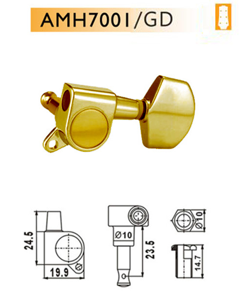 DR PARTS AMH7001/GD - акустичні гітарні колки 3