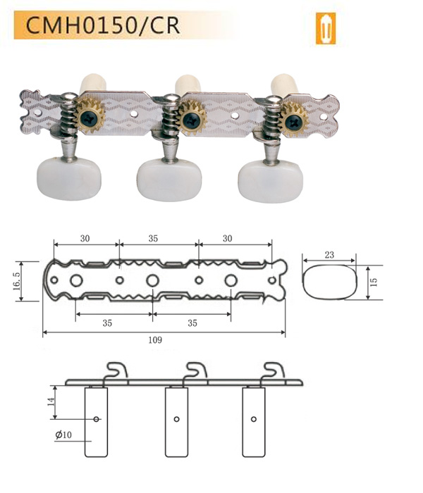 DR PARTS CMH0150/CR - колки на класичну гітару 2