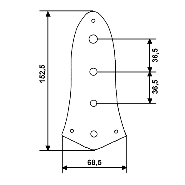 Пластина темброблоку для Jazz Bass - DR PARTS JP4/CR  2