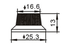 DR PARTS PNB1/V/WT - ручка Volume для гітари 2