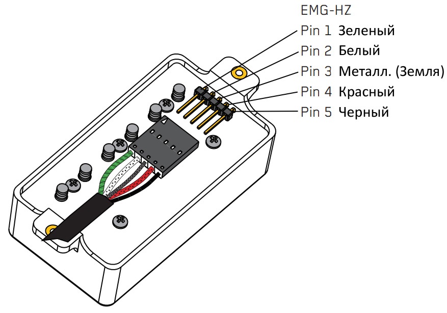 Кабель для підключення пасивних датчиків EMG - EMG Pickup Cable (Passive) 15" hardwired - 5-pin  3