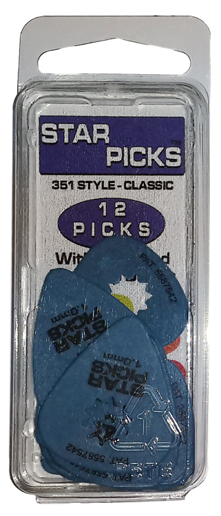 EVERLY STAR PICKS(набір 12 шт) 1,00mm - набір медіаторів (блакитний) 3