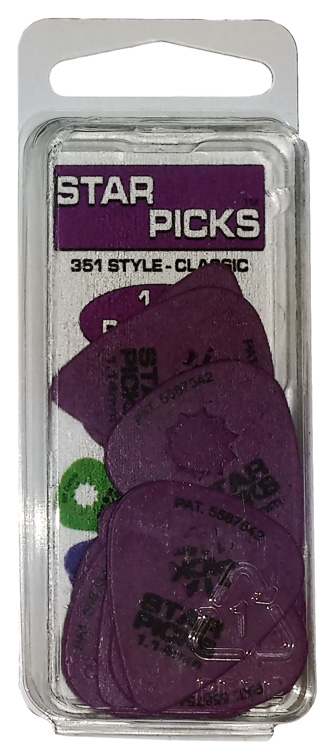 EVERLY STAR PICKS(набір 12 шт) 1,14mm - набір медіаторів (фіолетовий) 3