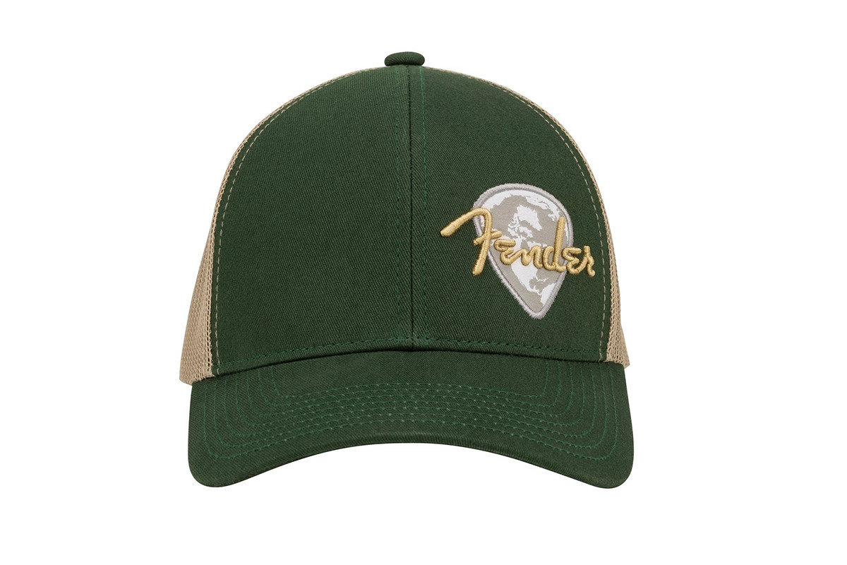 FENDER GLOBE PICK PATCH HAT GREEN KHAKI Кепка 2