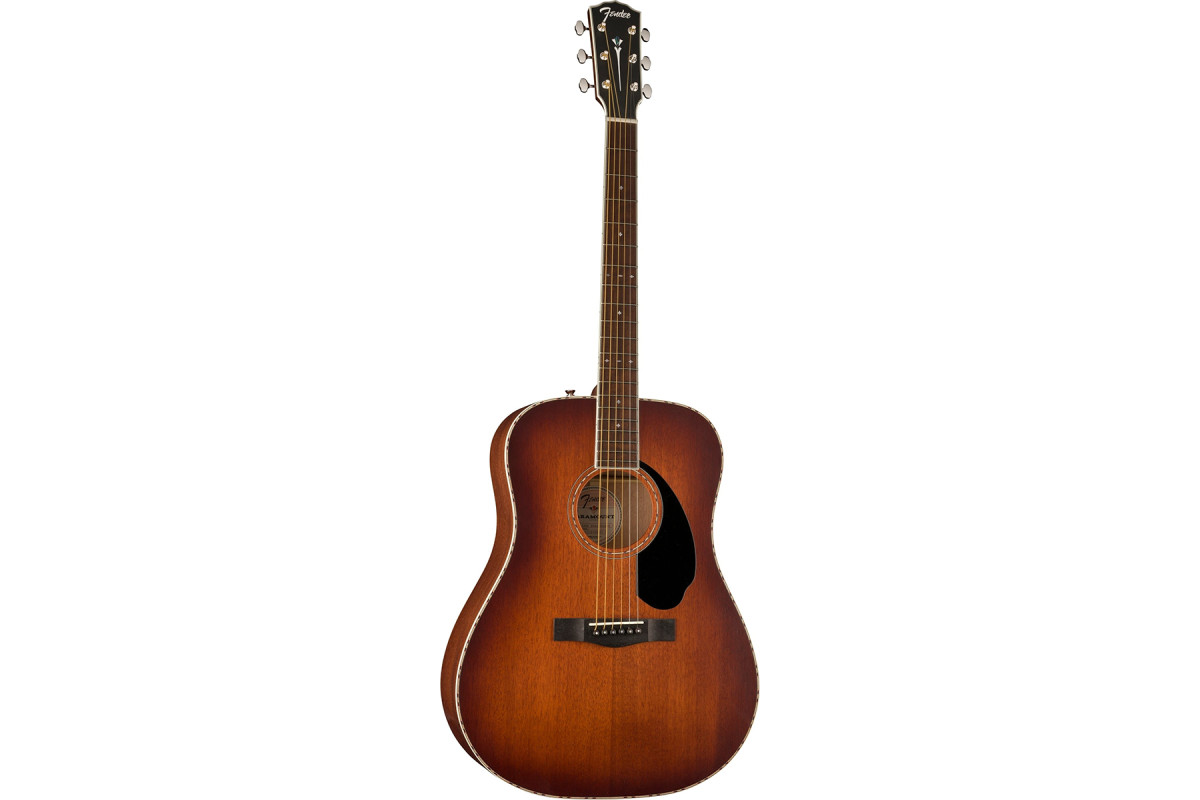 Гитара электроакустическая FENDER PD-220E DREADNOUGHT ALL MAHOGANY WITH CASE AGED COGNAC BURST  3