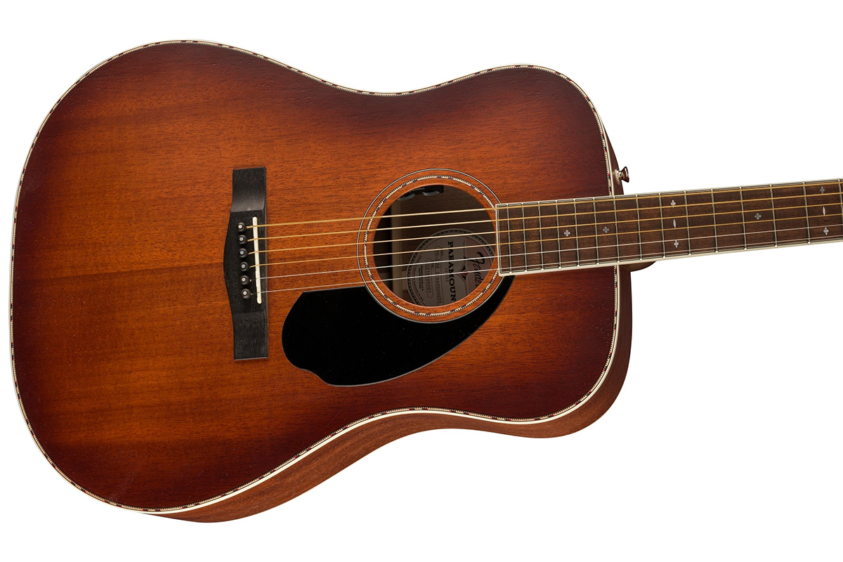 Гитара электроакустическая FENDER PD-220E DREADNOUGHT ALL MAHOGANY WITH CASE AGED COGNAC BURST  4