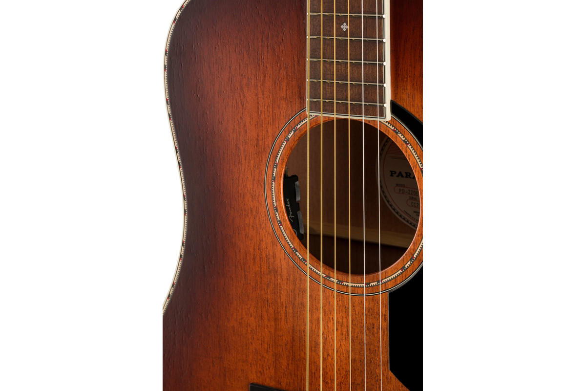 Гитара электроакустическая FENDER PD-220E DREADNOUGHT ALL MAHOGANY WITH CASE AGED COGNAC BURST  5