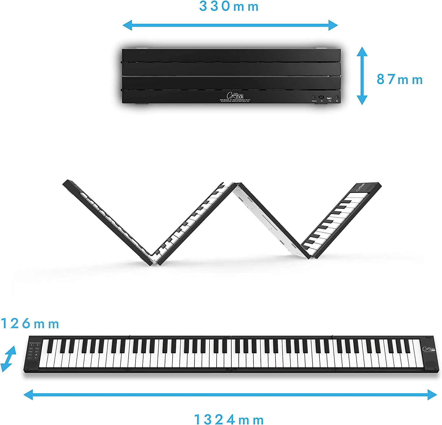 Фортепиано расскладное Carry-on Folding Piano (88 клавіш) Black  7