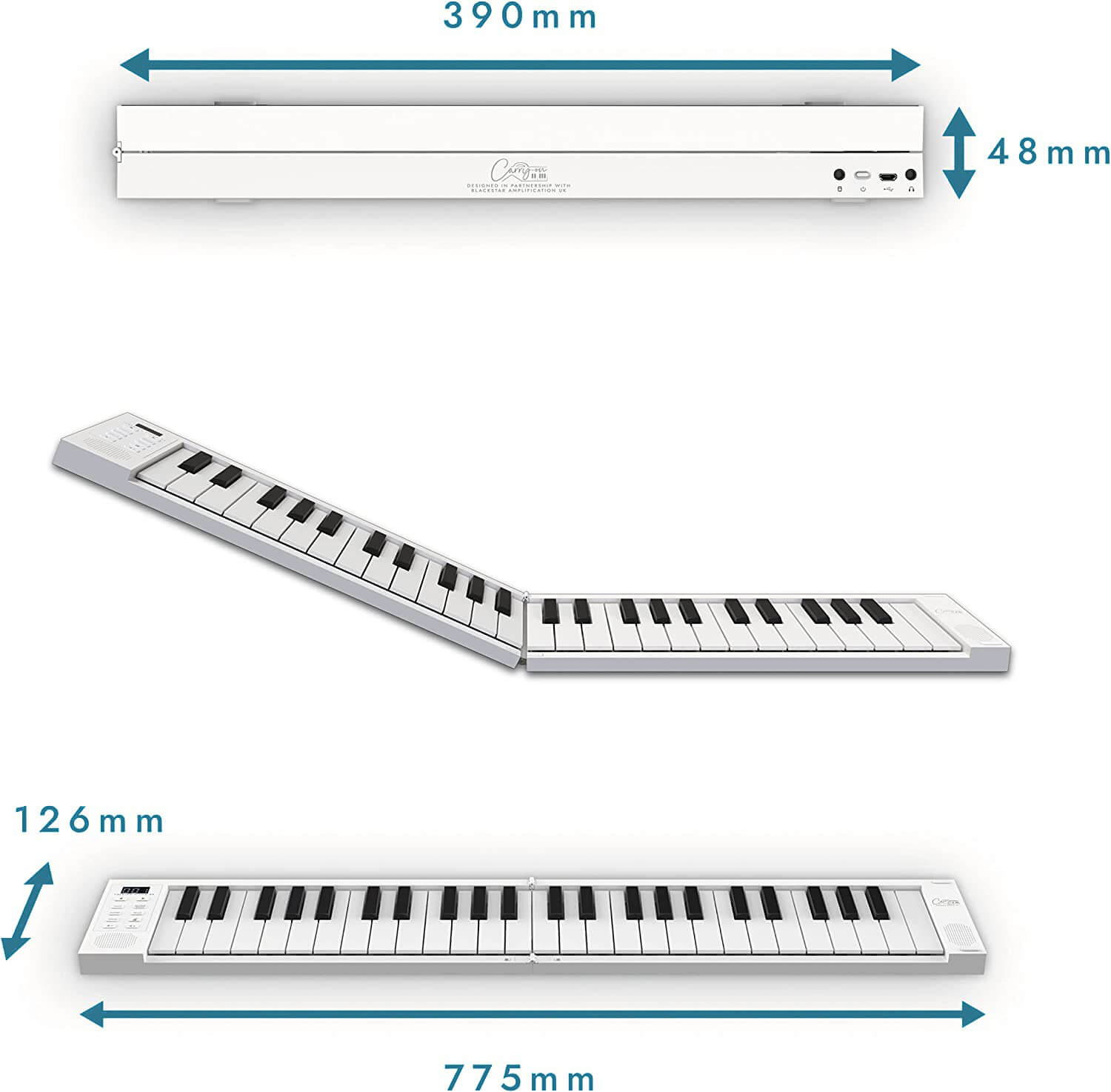 Фортепіано розкладне Carry-on Folding Piano Touch (49 клавіш) White  4