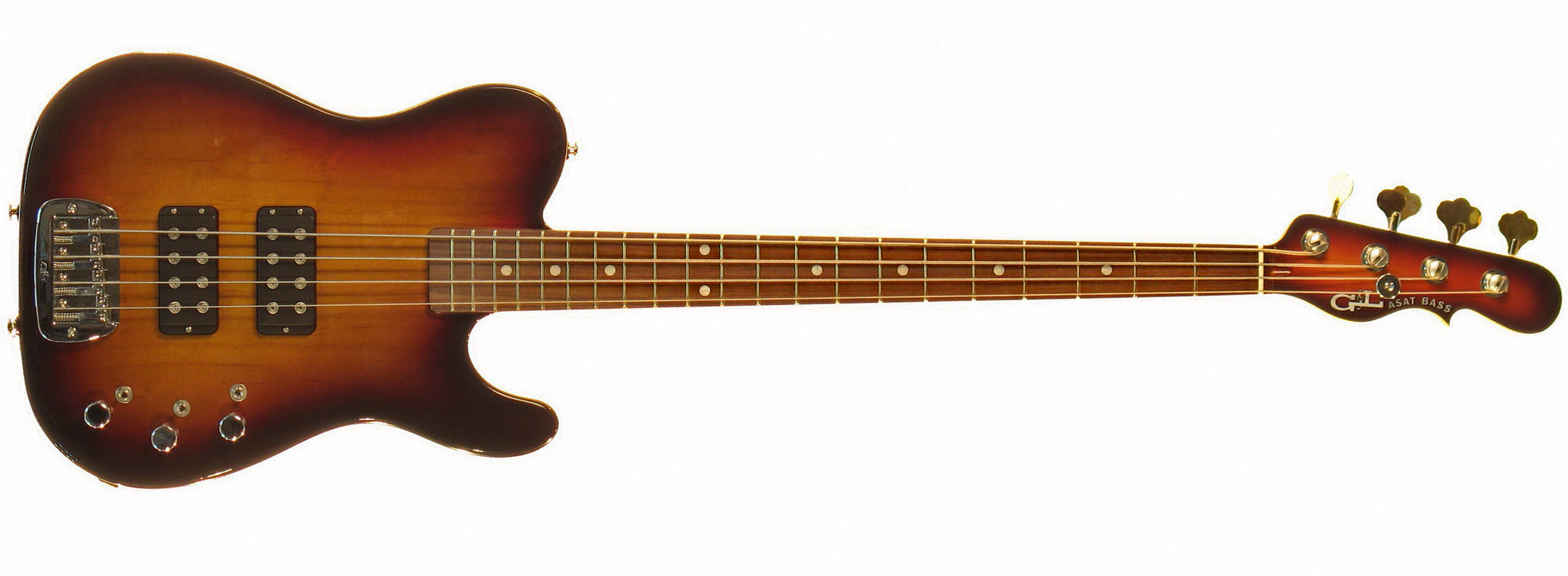G&L ASAT BASS (3-Tone Sunburst, rosewood) №CLF067465. Made in USA - Чотириструнна бас-гітара 2