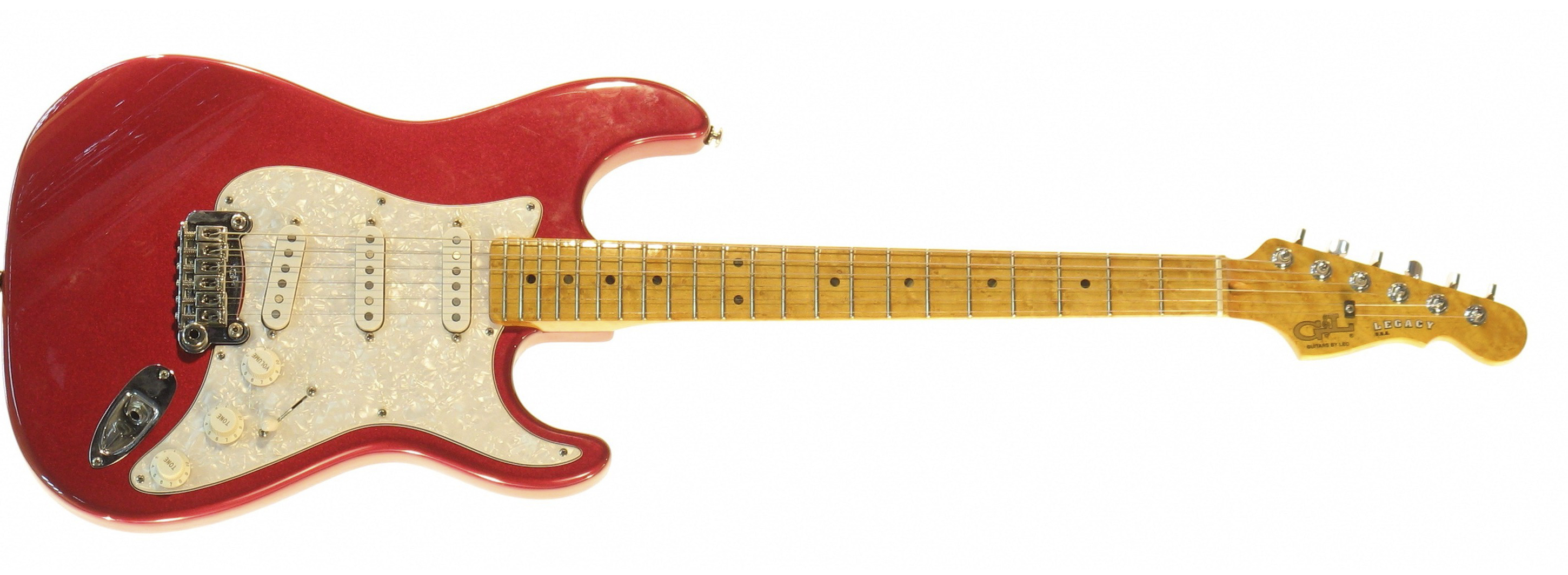 G&L LEGACY (Candy Apple Red, maple, 3-ply Pearl) №CLF45213. Made in USA - Электрогитара 2