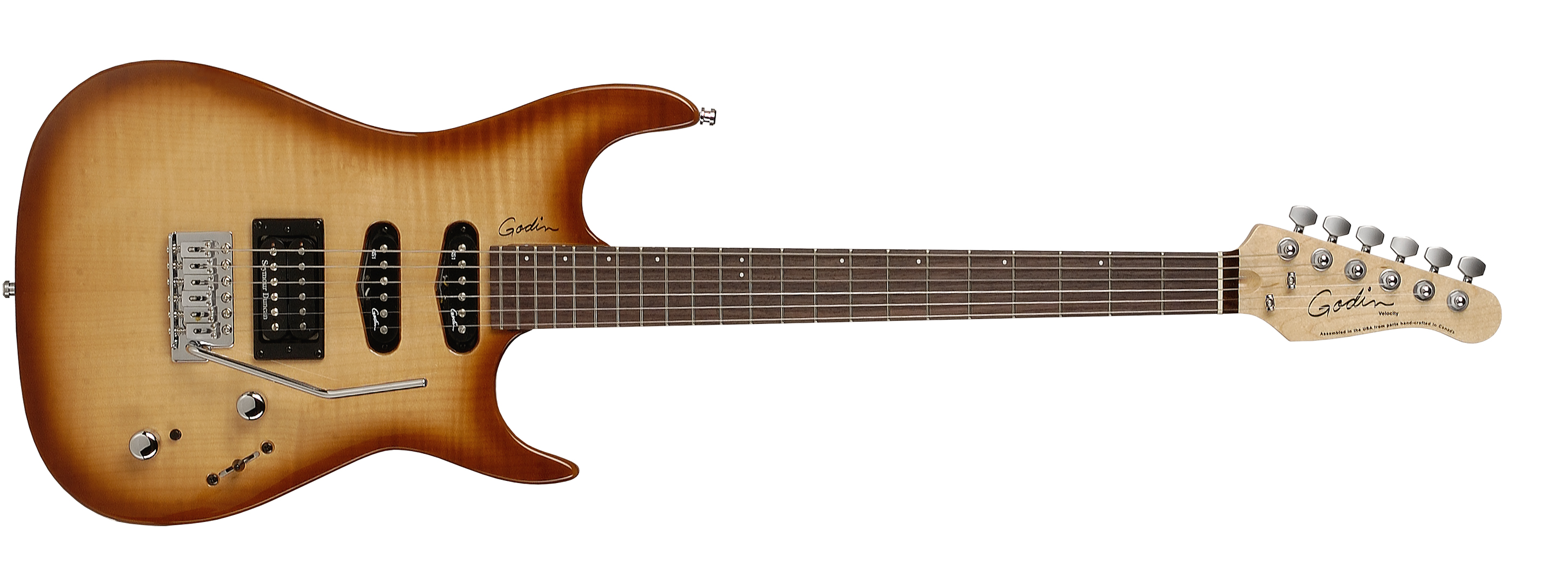 GODIN 030811 - VELOCITY H.D.R. Natural Burst Flame RN (Made in Canada) - Электрогитара 2